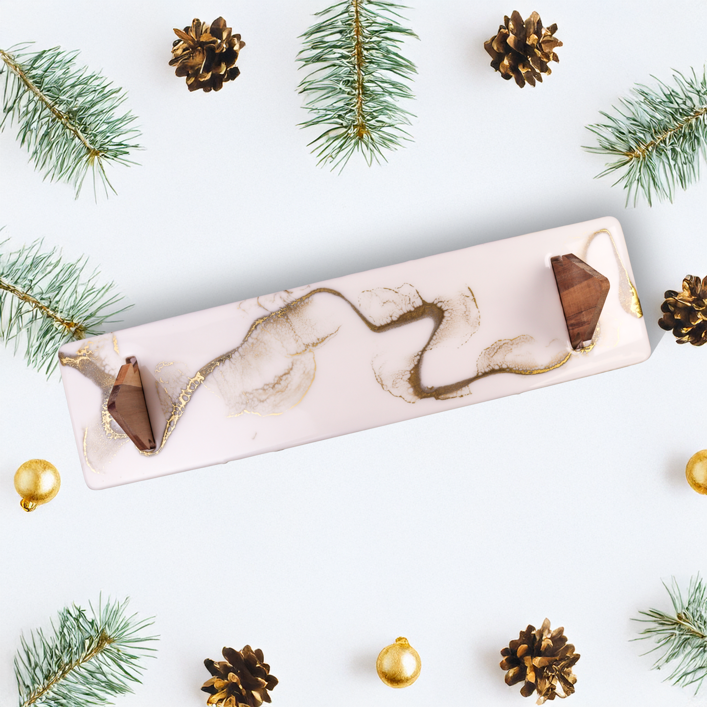 Christmas Lap Serving Tray Platter Boards - White Christmas