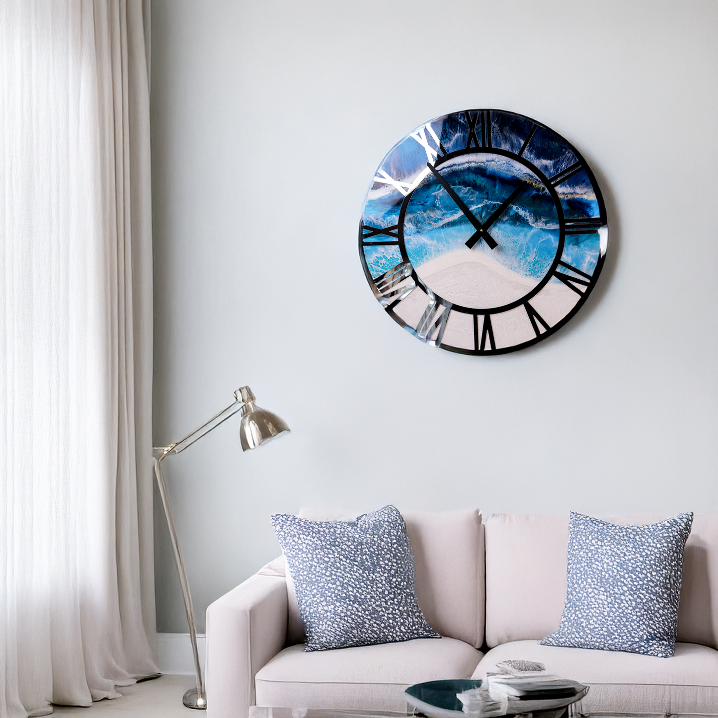 Ocean Tides Resin Wall Clock